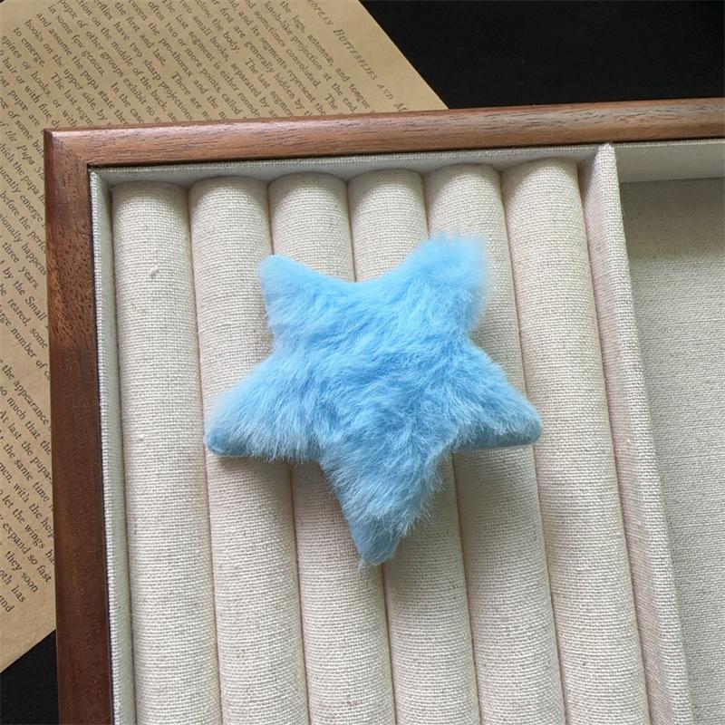 Sweet Japanese Plush Star Hair Clip Autumn/Winter Side Five Pointed Cute Children s Girls  Heart Accessories Headwear