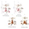 Wooden Crib Mobile Baby Bed Bell Rattle Toy Soft Felt Cartoon Bear Mobile Hanging Newborn Music Box Bed Bell Hanging Bracket Toy