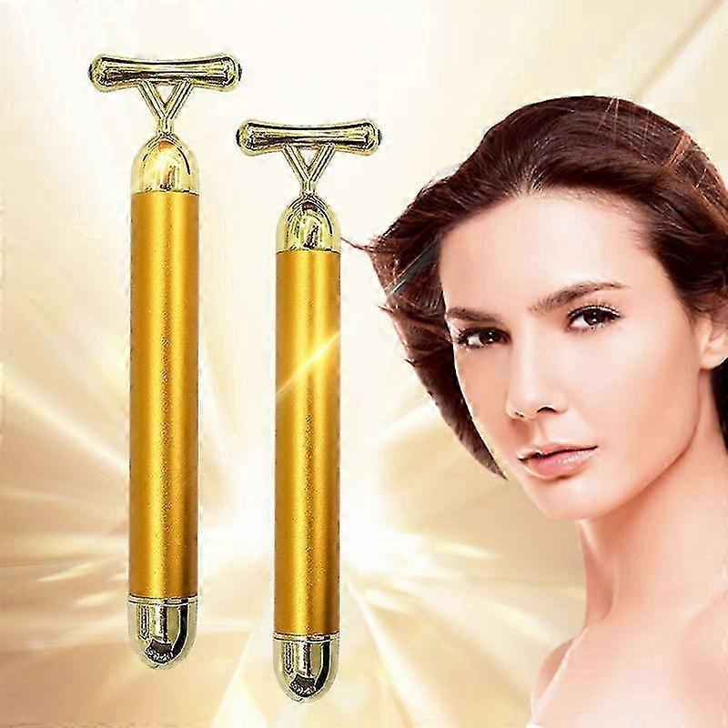 2025 Gesichtsmassage-Rollen Goldene 3D-Rollen Elektrische Gesichtsrollen und T-förmiges Gesichtsrollen-Massagegerät Set