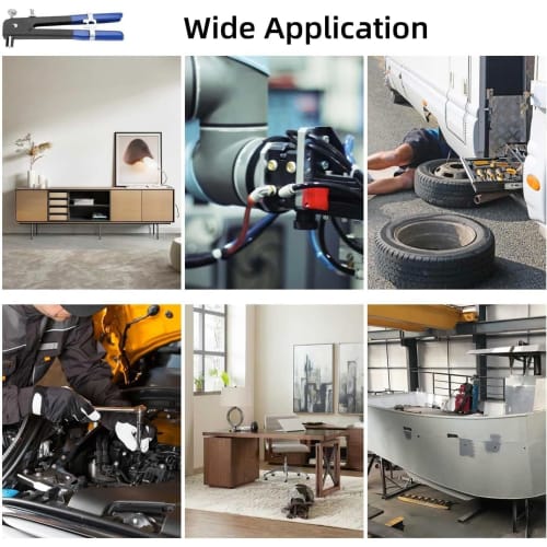 Hand Riveter Set, 86-Piece Set with M3, M4, M5, M6, and M8 Screws, Includes Rivet Set Nuts and Inserts, Screw Insertion Rivet Gun Tool, Steel and Alum