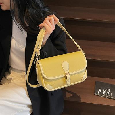 Letní nová špičková módní lehká luxusní kontrastní barva bageta taška přes rameno crossbody trendy dámská taška