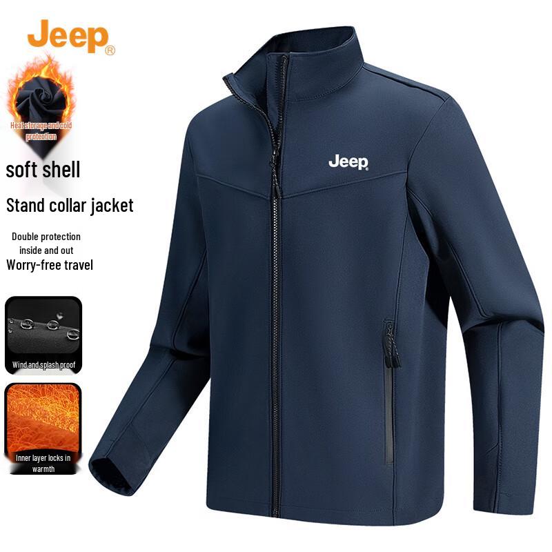 Jeep Men's Windproof Water-Repellent Soft Shell Jacket