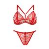 Sexy Lingerie Bed Flirting Robe Three-point Seduction Sexy Embroidery Open Passion Bra Set Women's Large Size