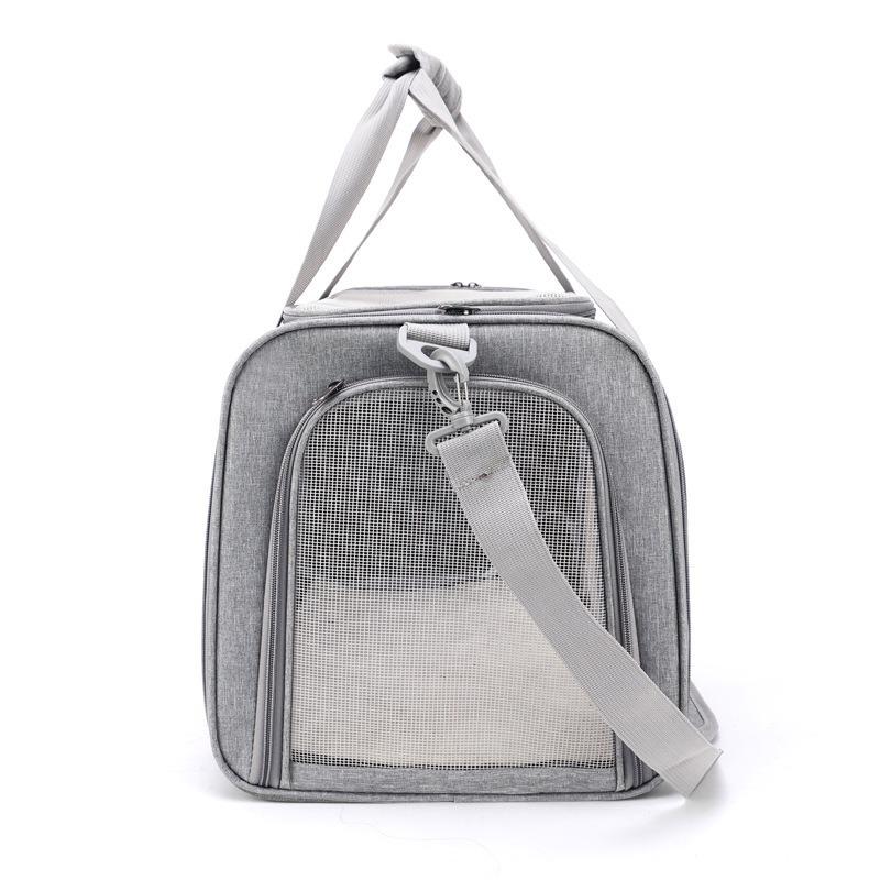 Portable Breathable Pet Carrier: Foldable, Lightweight, Car-Mountable, Large Capacity for Cats and Small Dogs