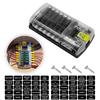 100A 6/12 Way Fuse Block Fuse Box with Stickers Waterproof Cover Fuse Panel for Automotive Cars Trucks RVs Campers Vans