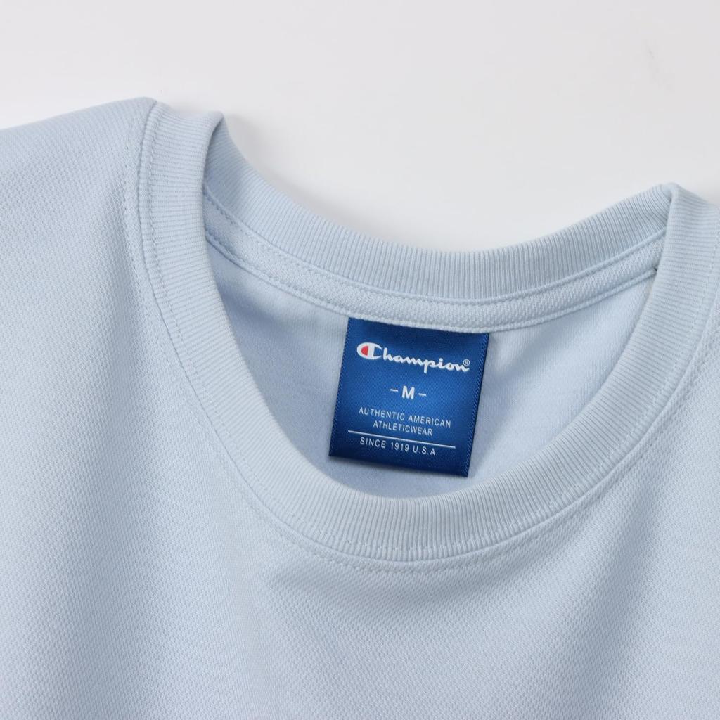 Champion Sports Short Round UV Heat Rubber Pale Sax Women's T-Shirt, CW-BS308, Sleeve, Neck, Quick-Drying, Stretch, Protection, Shielding, Print,
