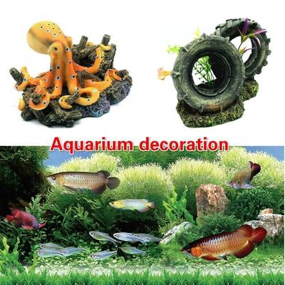 Aquarium Dekoration Ornamente Tier Octopus Harz Handwerk Aquarium Fisch Tank Landschaftsbau Hause Decora