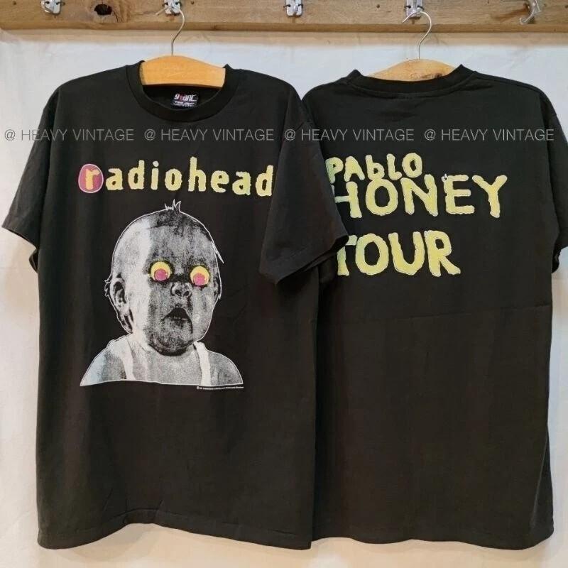 Radiohead Pablo Honey Tour 2 Side Black T Shirt Retro Style S-5XL
