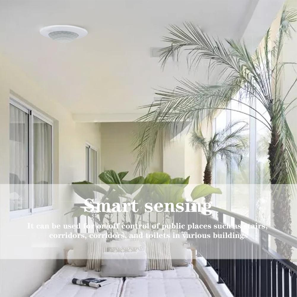 Motion Sensor Light Switch, 220-240V PIR Ceiling Sensor Switch, Adjustable 360 Degree Field Of View Ceiling Infrared Motion Sensor, Energy Saving