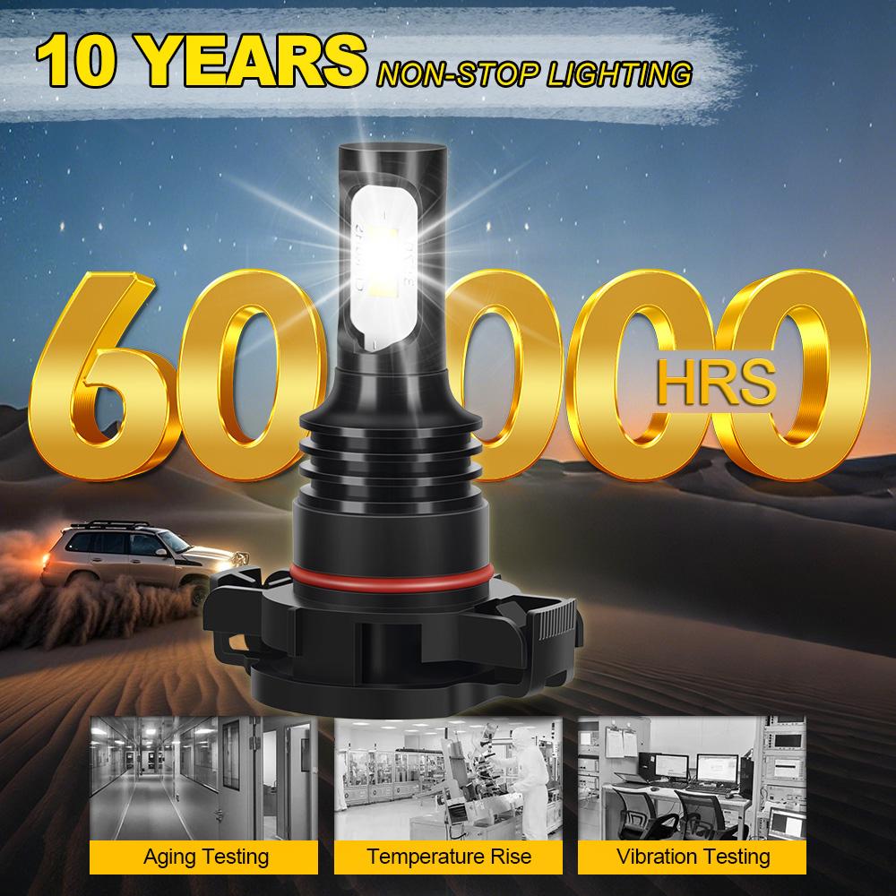2PCS LED Fog Light Bulbs 5202 Fog Light Bulb White 6000K High Power 120W DRL Lamps 3570 CSP Chips Fog Lamp