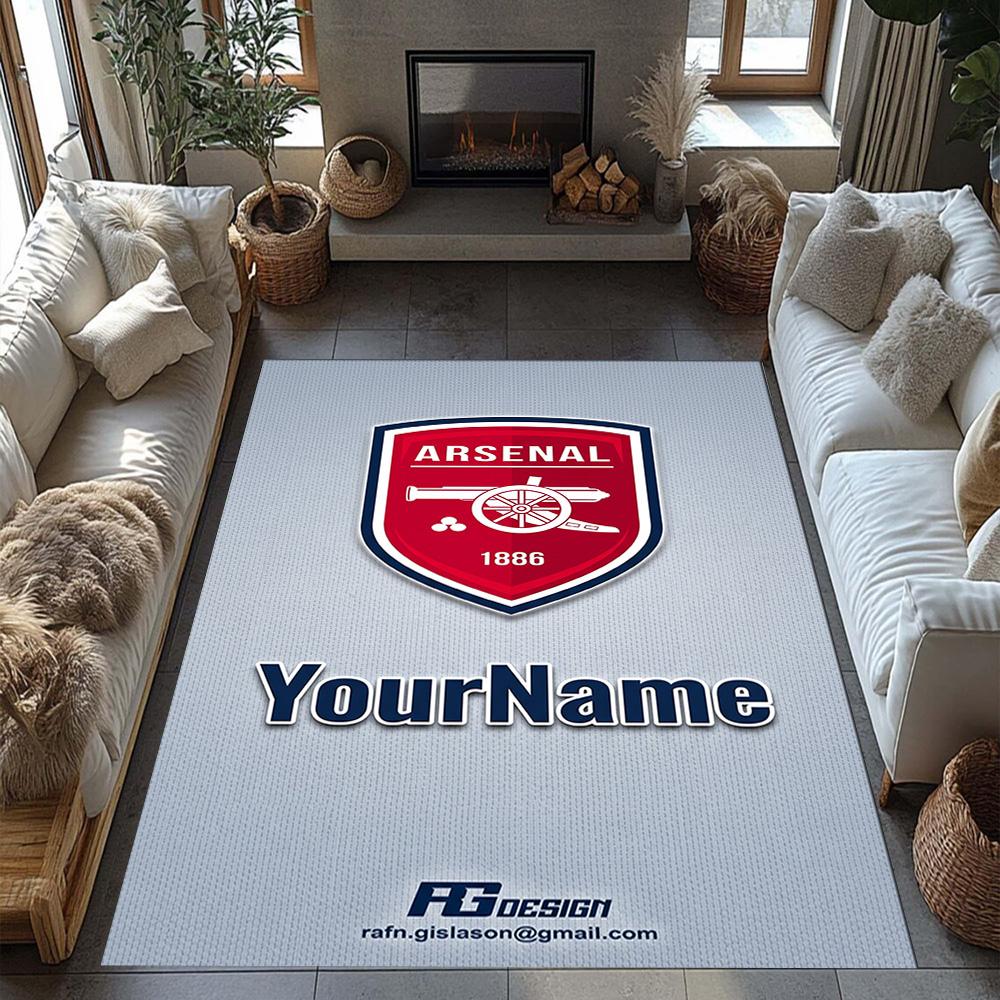 Arsenal Customized Name Floor Mat Design for Entryway Balcony Kitchen Study room Antislip Carpet Anime Office Decor
