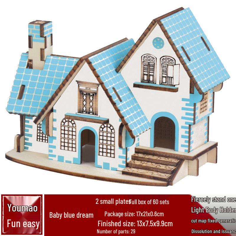 DIY 3D Wooden Building Puzzle - Children's Educational Assembly Toy