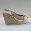 Gold Platform Shoes Women Wedge Heels Peep Toe Elegant Ladies Party Evening Shoes Espadrille Wedge Heel 10cm Plus Size 42