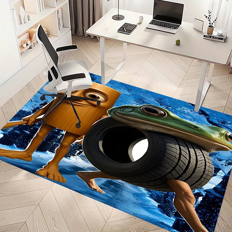1pc Italian Brainrot characters7 Print Area Rug - Soft, Washable Non-Slip Indoor Mat, Living Room, Home Office Decorative Rug,Office Decorative