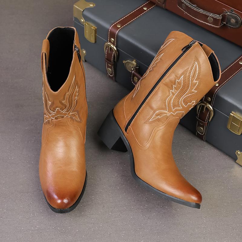 Fashion Leather casual Boots men loafers Luxury Design Slip on male dress Boots leisure style big size good Wear-resistant sole
