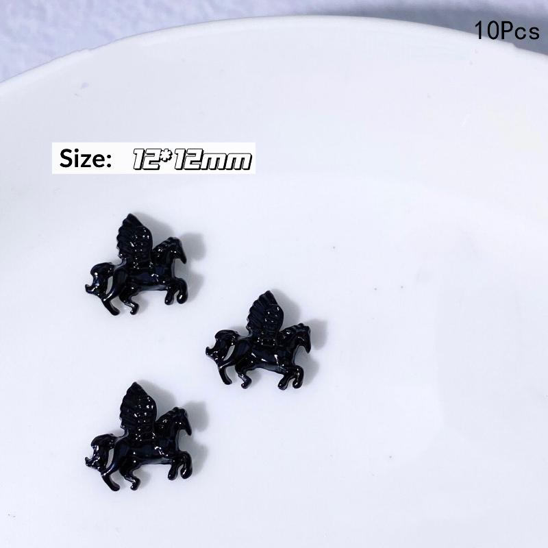 3DCartoon Alloy Pony Nail Accessories Stylish Three-dimensional Horse Nail Decoration For Girls Manicure Accessories