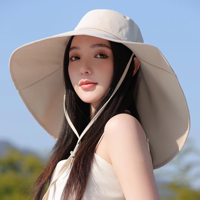 Sun protection bucket hat women's summer outdoor UV protection sun hat big brim sun hat neck protection shawl sun protection hat