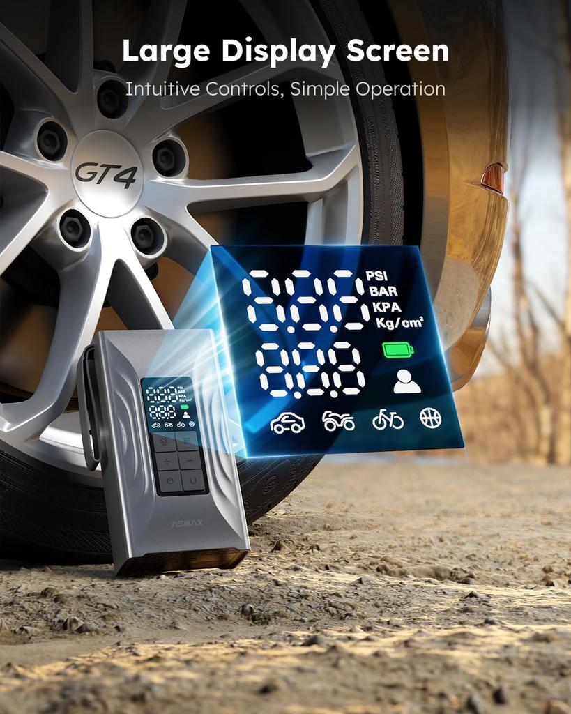 ASMAX T20 Jump Elektrická vzduchová pumpa pro 12V 4000A Špičkový startér motoru pro 150 PSI Nouzový start motoru pro 12000mAh Velký Kompatibilní až do 9L