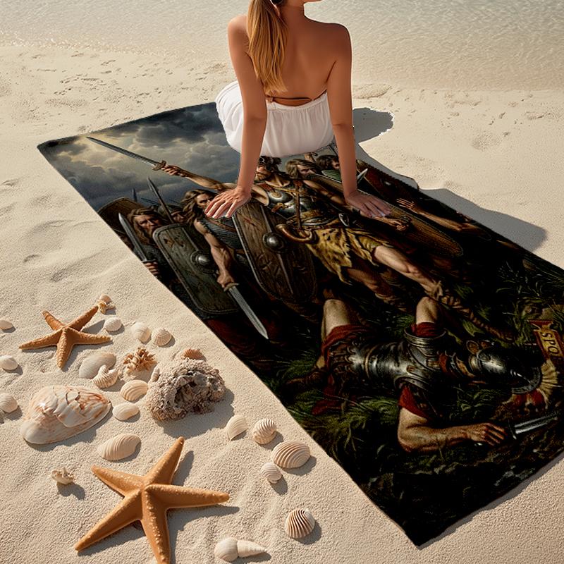 Ultra-Soft Beach Towel with Heroes of Gaul Theme,Ideal for Pool - Camping, Diving - Perfect Travel Essential, Vibrant Beach Towel.