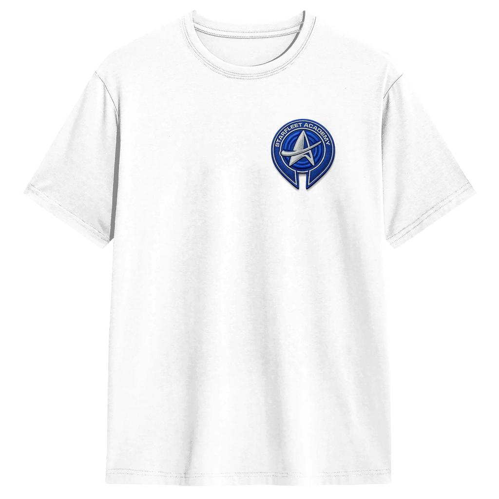 Men Stars Treks Starfleet Academy Badge T Shirt 100 Cotton Tops Casual Short Sleeve Round Collar Tee Shirt Printing TShirts