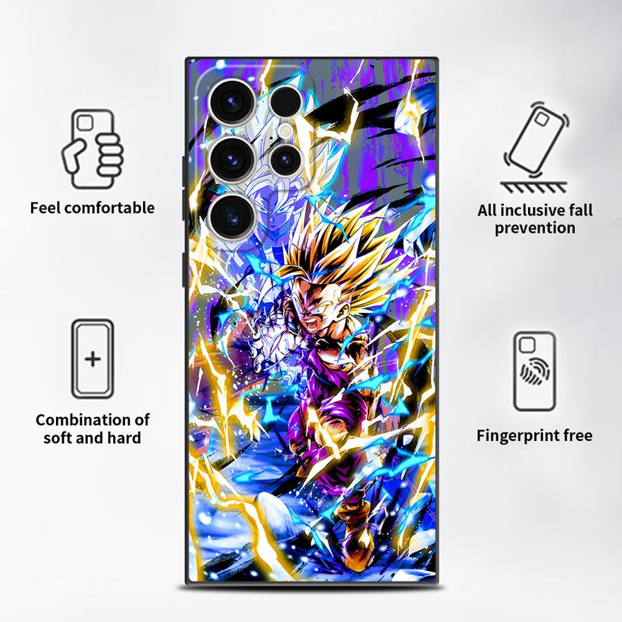 Soft Shell Case for Samsung Galaxy S25 Ultra S21 S24Ultra S23 FE S20 FE S24 S22 Plus S21+ Dragon Ball Saiyan Son Gohan