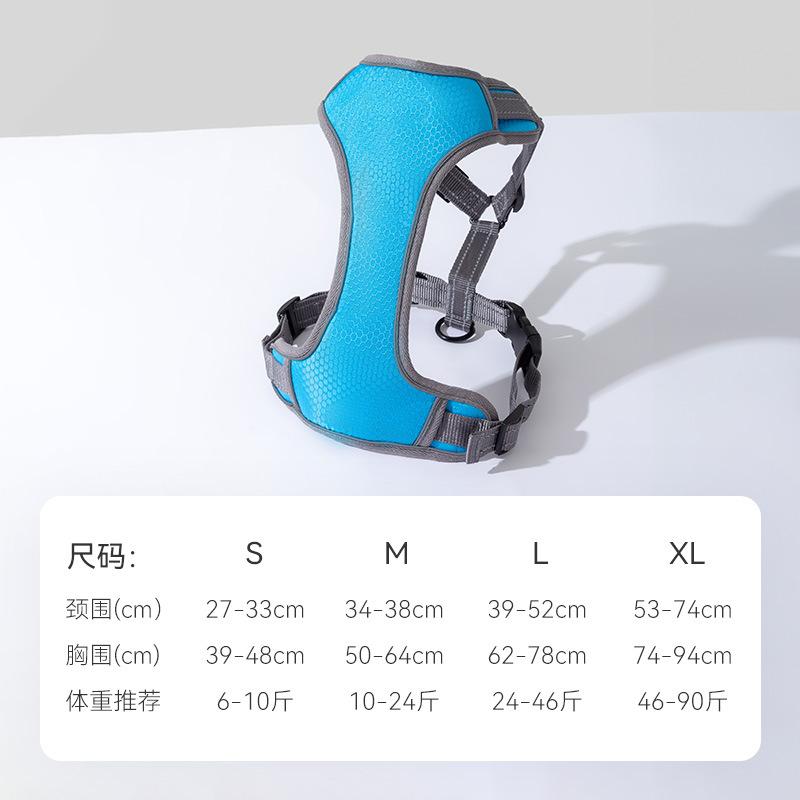 Explosion-proof Flushing Medium and Large Dog Leash Golden Retriever Large Dog Plaid Chest Strap Pet Leash Dog Leash