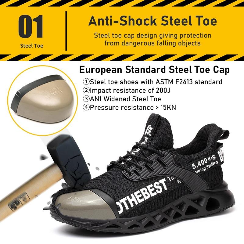 Scarpe antinfortunistiche antiperforazione con puntale in acciaio Scarpe da lavoro Uomo Donna Stivali da lavoro di sicurezza leggeri Traspiranti Scarpe di sicurezza sportive Unise
