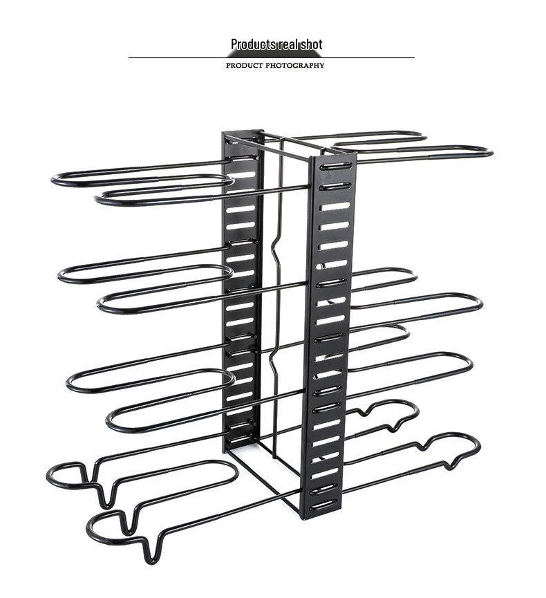 Dwustronny wieszak na garnki: Łatwy w montażu pionowy stojak z żelaznego drutu do przechowywania garnków i patelni
