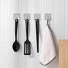 10Pcs Door Hook Adhesive Wall Hooks Transparent Anti-skid Traceless Heavy Duty Stick On Hook Bathroom Kitchen Wall Stickers