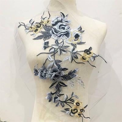 Parche de tela bordado Parche para ropa Parche Aplique Decoración Boutonniere Ropa de boda Parches de flores bordados