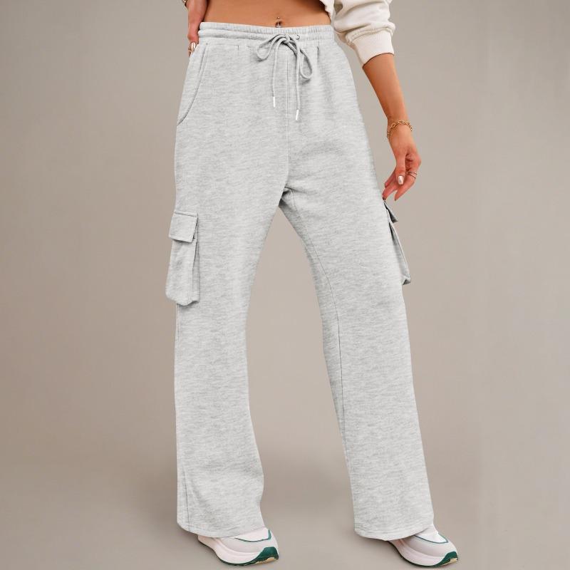Womens High Waist Drawstring Cargo Sweatpants Casual Loose Long Pants