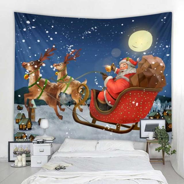 

Рождественский гобелен, подвесной, Рождественская елка, украшение для камина, экологически чистая мягкая подвесная ткань с принтом 230x150cm