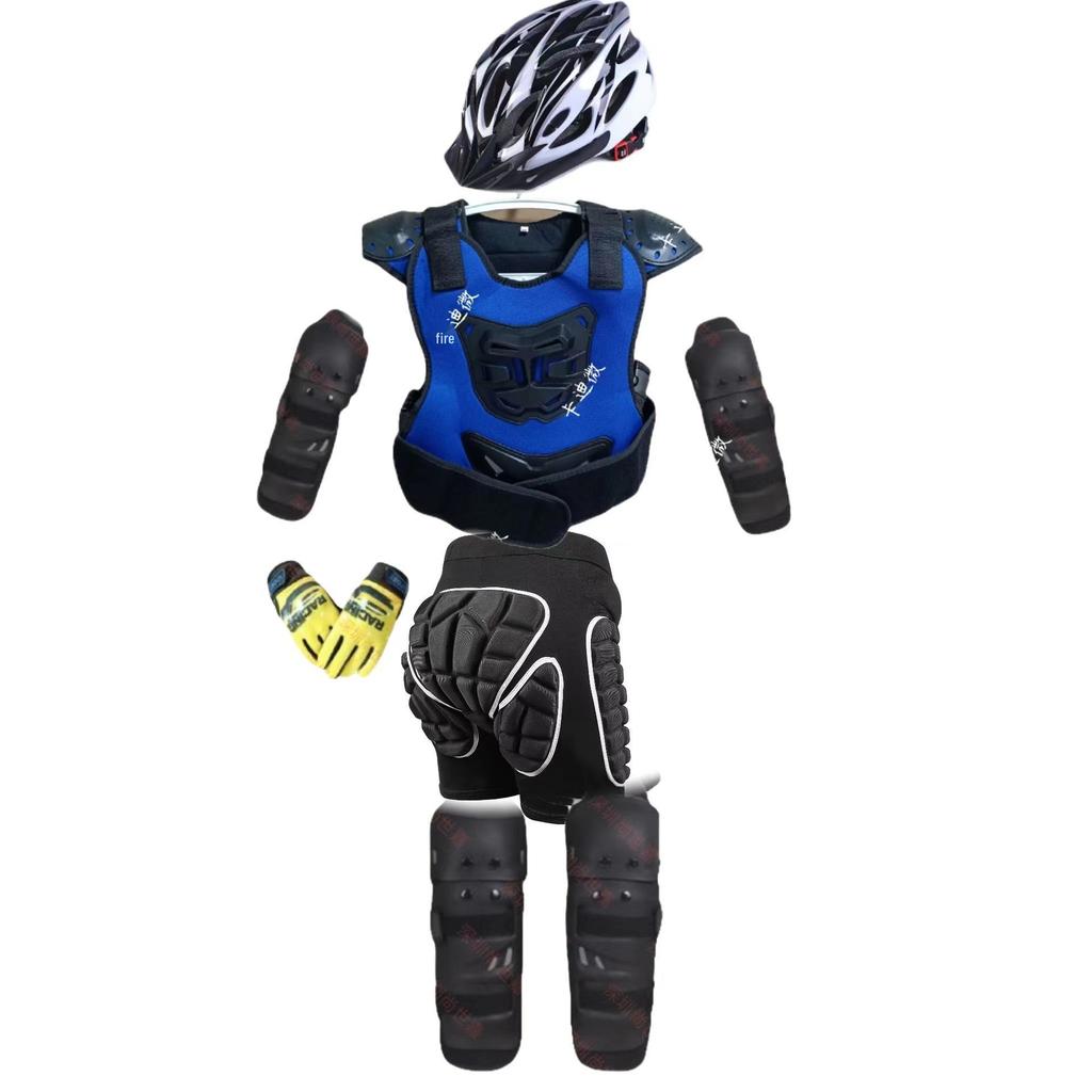 Kids' Motorcycle Balance Bike Armor Set: Knee, Elbow, Chest & Back Protectors.