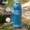 TYESO 750/900ml Thermal Bottle Stainless Steel Vacuum Flasks with Straw Cup Sleeve BPA-Free Insulated Bottles for Sports Cycling