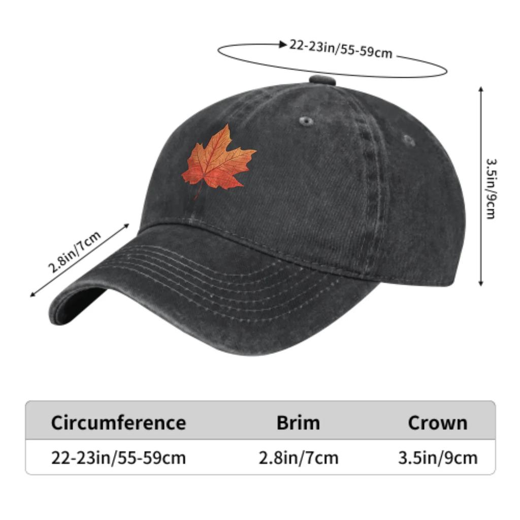 Autumn Red Maple Leaves Fashion Classic Cotton Trucker Hat Summer Dad Cowboy Cap Outdoor Leisure Basketball Caps