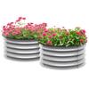 Set of 2 Raised Garden Beds Planter, Modular Raised Bed, 2 Pieces, Without Bottom, Ø60 X 30 Cm, Silver