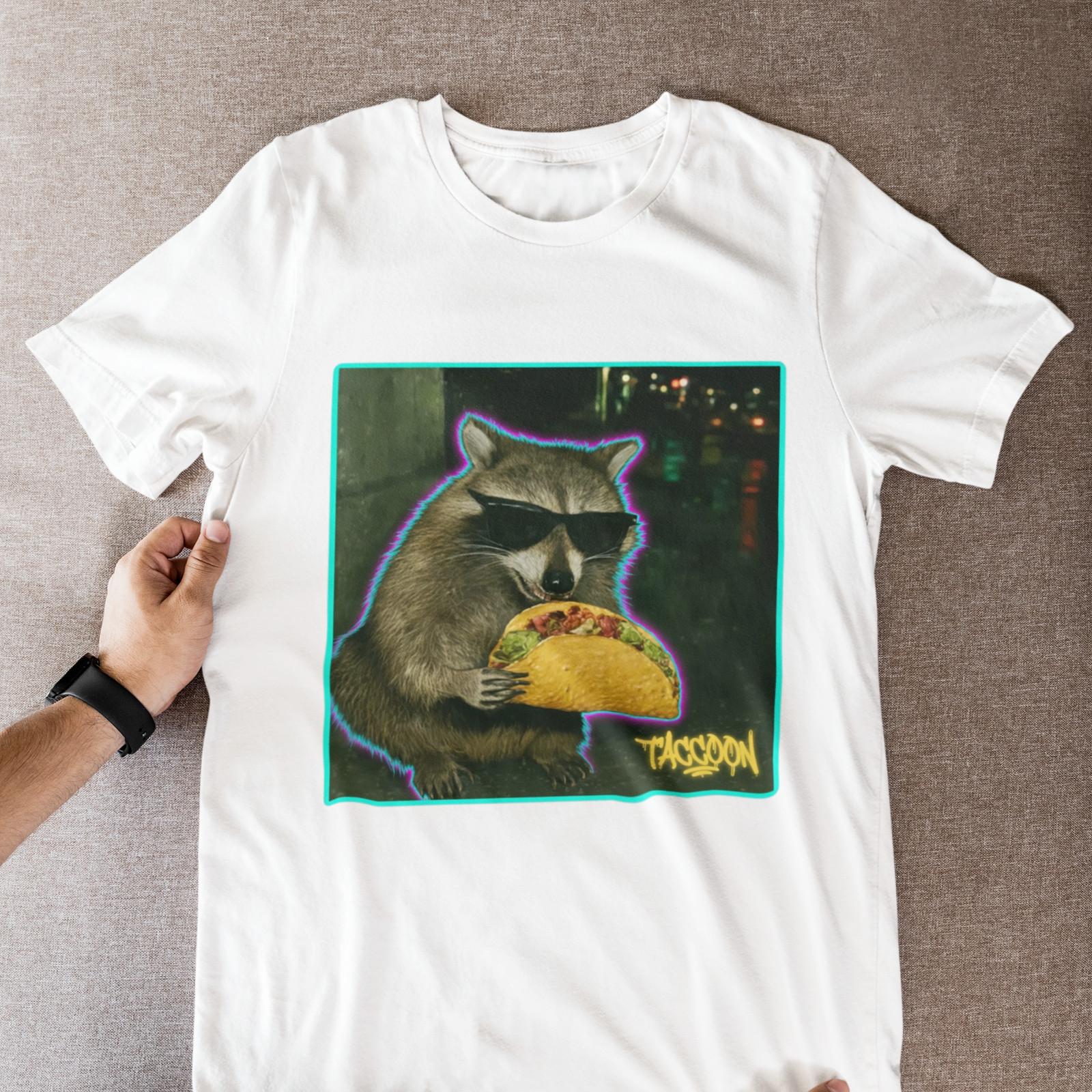 

Funny Raccoon Taco T Shirt Sunglasses Trash Panda Graphic Tee Gift 3XL