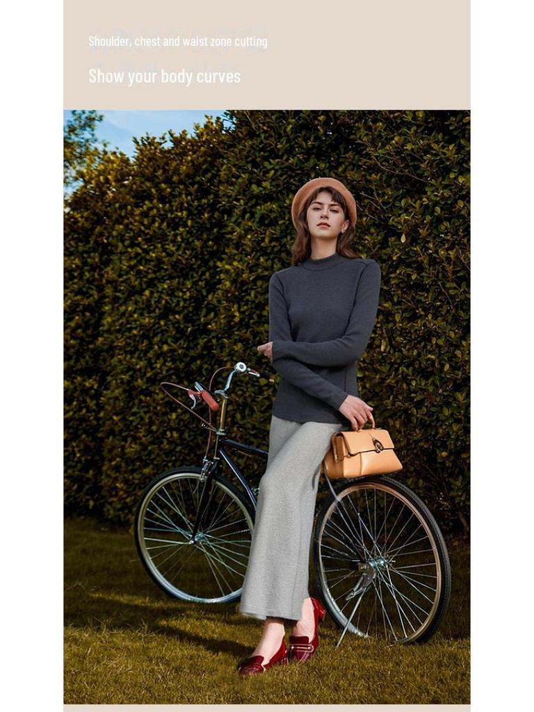 Sous-pull thermique en velours allemand pour femme:  Haut de gamme, Embellissant la peau, Parfait pour l'automne et l'hiver.