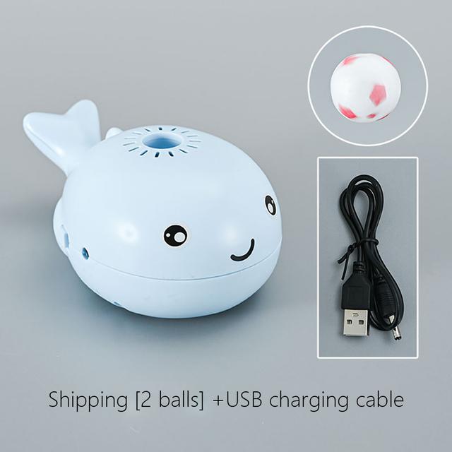 Children's Electric Fan Suspension Blowing Ball Toy Rechargeable Wireless Handheld Fan Mini Whale Shape Leafless Fan Suspension