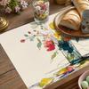 Watercolor Line Flowers Placemat Set of 4 Spring Summer Floral Placemats Seasonal Table Mats for Indoor Outdoor Home Kitchen Dining Decor Party Farmho