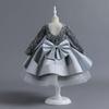 European & American Cross-Border Girls' Sequined Princess Long-Sleeve Evening Dress for Age 1