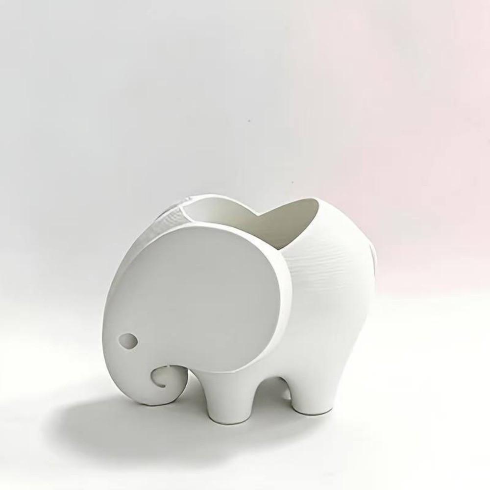 Plastic Mini Elephant Planter Pot Animal Design Small Cactus Plant Holder Home Office