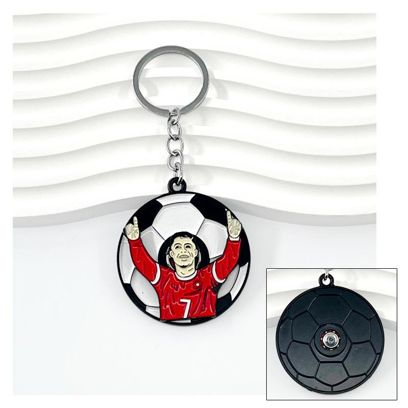 Chelsea AC Milan Barcelona Messi Real Madrid Ronaldo Football Keychain Turning Fan Pendant Blind Box Gift