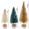 9/36pcs Artificial Mini Christmas Trees Wood Base Pine Tree Figurines Xmas Tabletop Ornaments DIY Craft New Year Gifts Decors