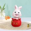 Chinese Resin Statues Figurine Sculpture, Tabletop Desk Decoration Car Dashboard Shaking Head Rabbit