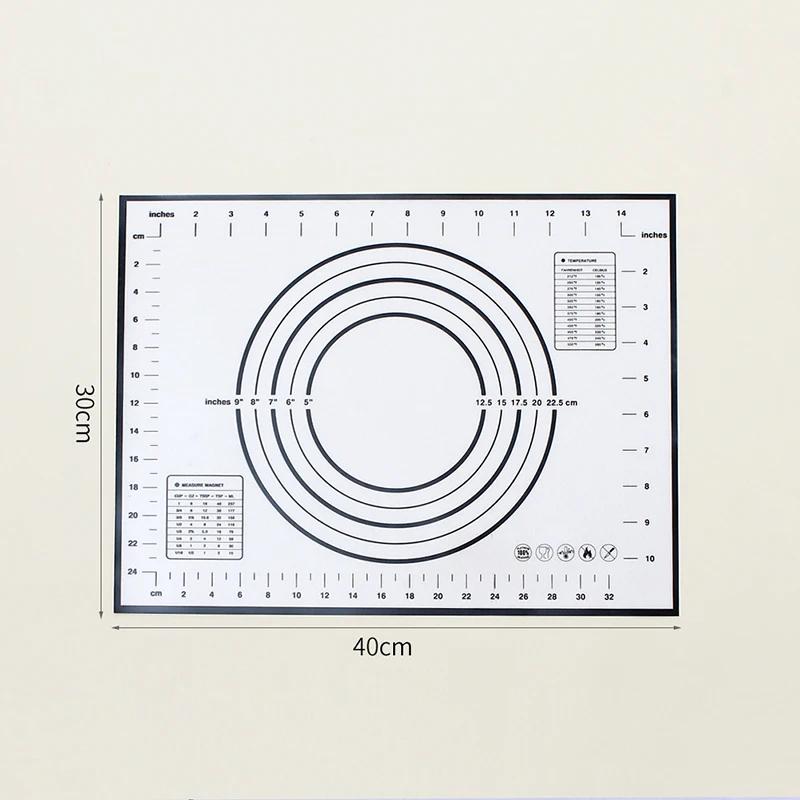 Non-Stick Silicone Pad Baking Sheet Cupcake Dessert Mat Baking Mat with Scale Pastry Boards Cookie Decorating Tools - 45x60cm