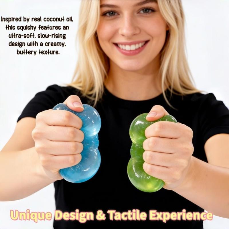 Handmade Coconut Oil Squishy Ball Slow Rising Fidget Stress Ball Clear Jelly Sensory Ball Soft Stress Relief Toy for Adults