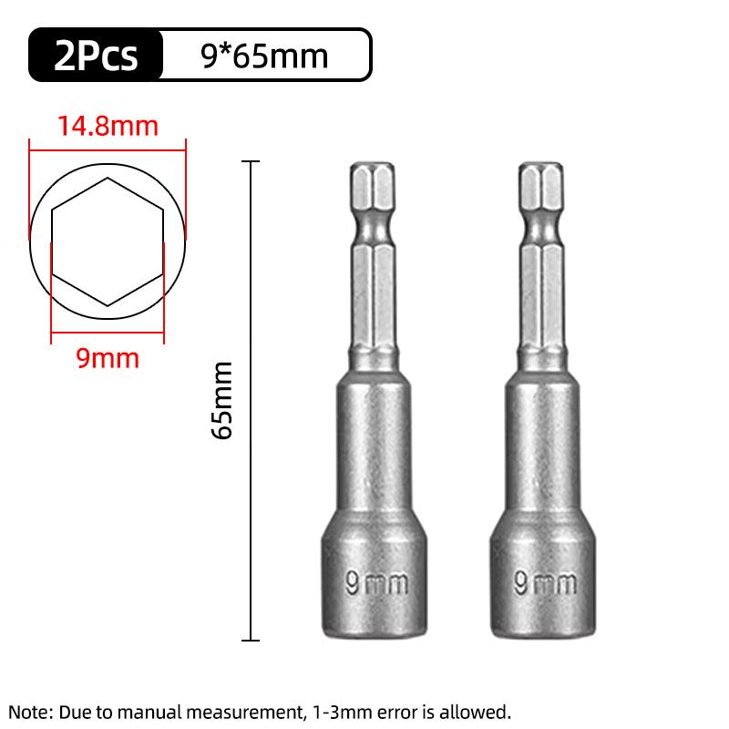 1PC Hex Socket Sleeve Nozzles Strong Magnetic Nut Driver Set Drill Bit Adapter Wind Approved Sleeve Electric 6 8 10 13 17 19MM