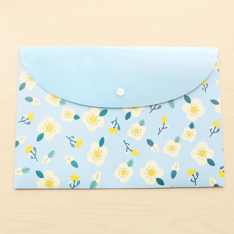 Fashionable and Cute Folder Cartoon Horizontal File Bag A4 Snap Document Bag File Bag PP Waterproof Storage Bag
