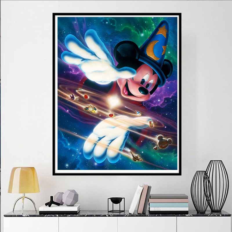 Disney Diamant Painting Disney Fantasia Mickey Maus Universum Thema Illustration Mosaik Handwerk Hobby DIY Geschenk Heimdekoration Stickerei